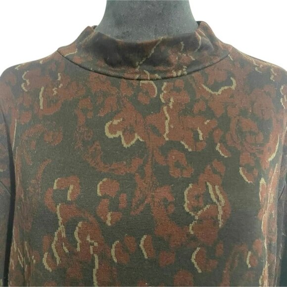 NEW Cut Loose Size Medium  Top Blouse Long Sleeve Mock Neck - Picture 2 of 10